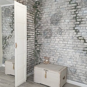 Трафарет - Старый кирпич - Фотография интерьере 2